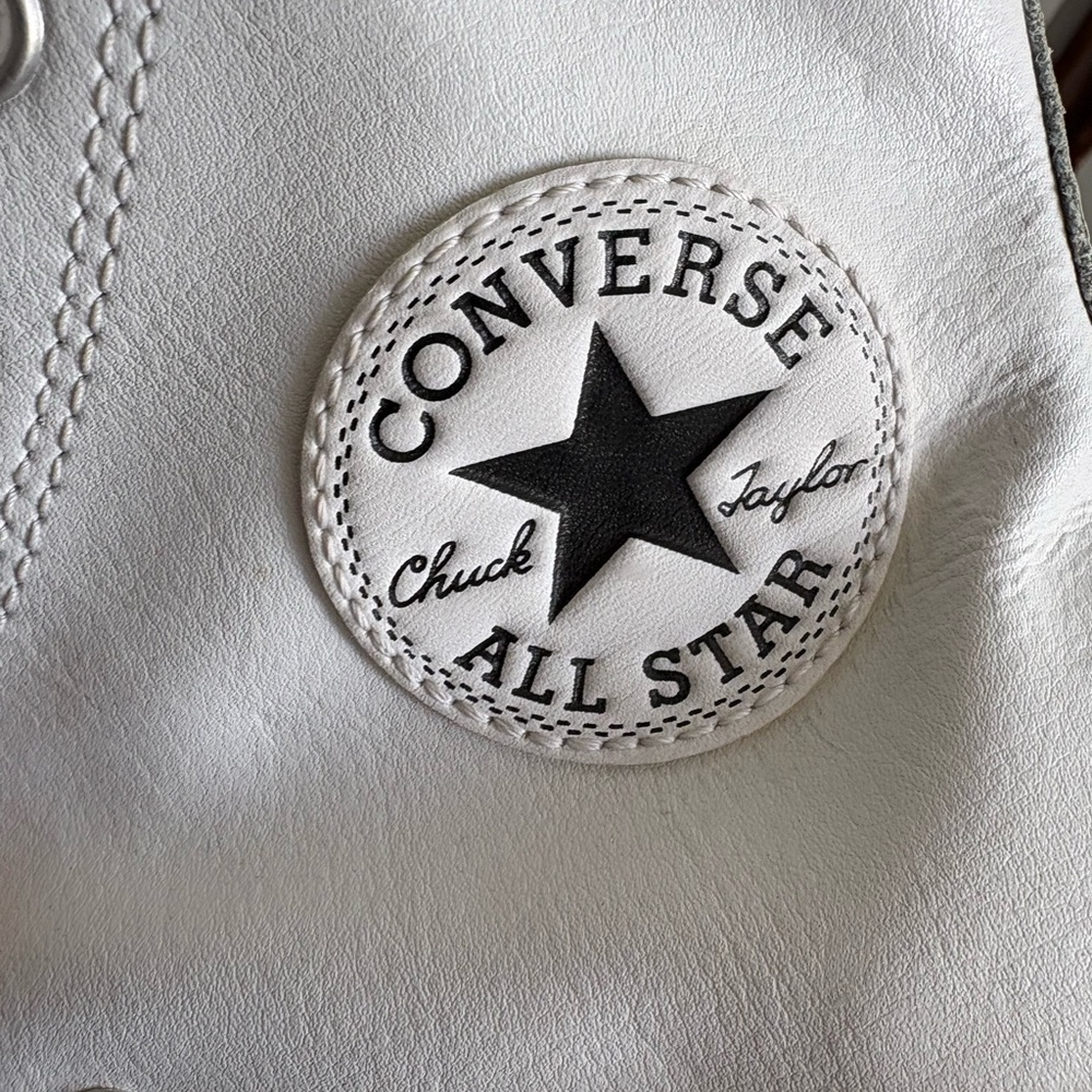 Leather Converse Chuck Taylor All Star Platform High Top Sneakers - White - Picture 7 of 12